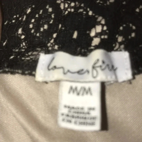 LOVE FIRE lace black blouse on or off shoulders fully lined short sleeve size M - Picture 4 of 8